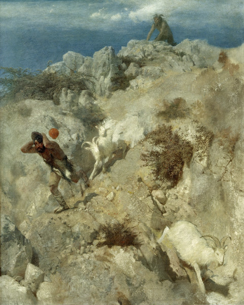 Pan Frightens a Shepherd de Arnold Böcklin