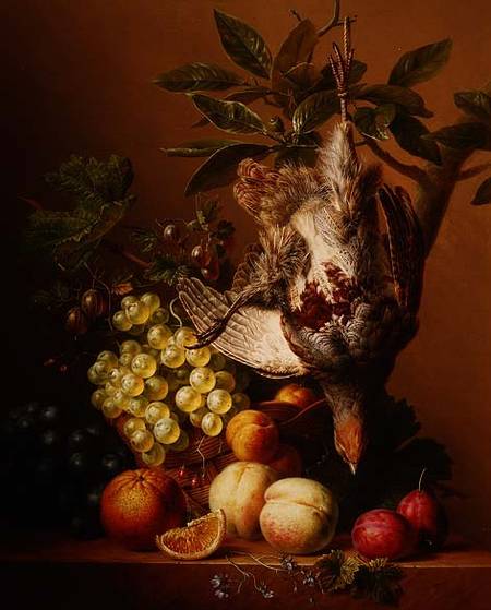 Still Life with Fruit and a Dead Partridge de Arnoldus Bloemers