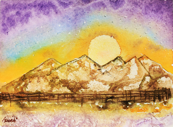 Sunset Behind Mountains by Jude Chase de ArtLifting ArtLifting
