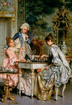 At the chess in the Rococo period.