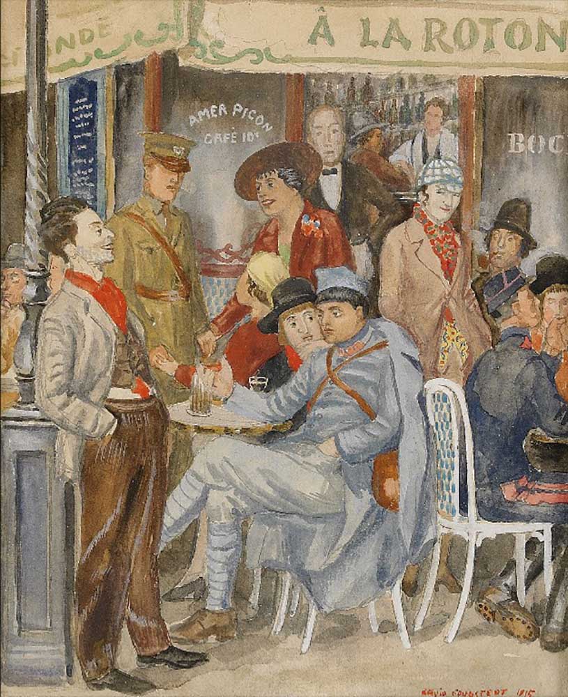 Café La Rotonde (Moise Kisling during the holidays) de Arvid Fougstedt