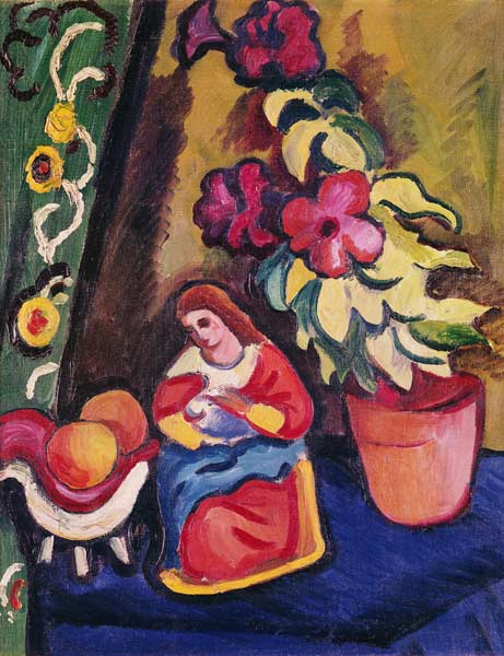 Quiet lives with Madonna, Petunie and apples de August Macke