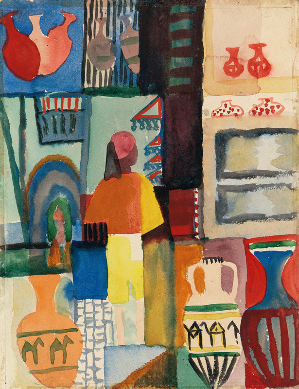 Dealer with jugs de August Macke