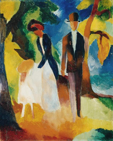 People at the blue lake de August Macke