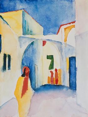 Vista en un callejón - August Macke