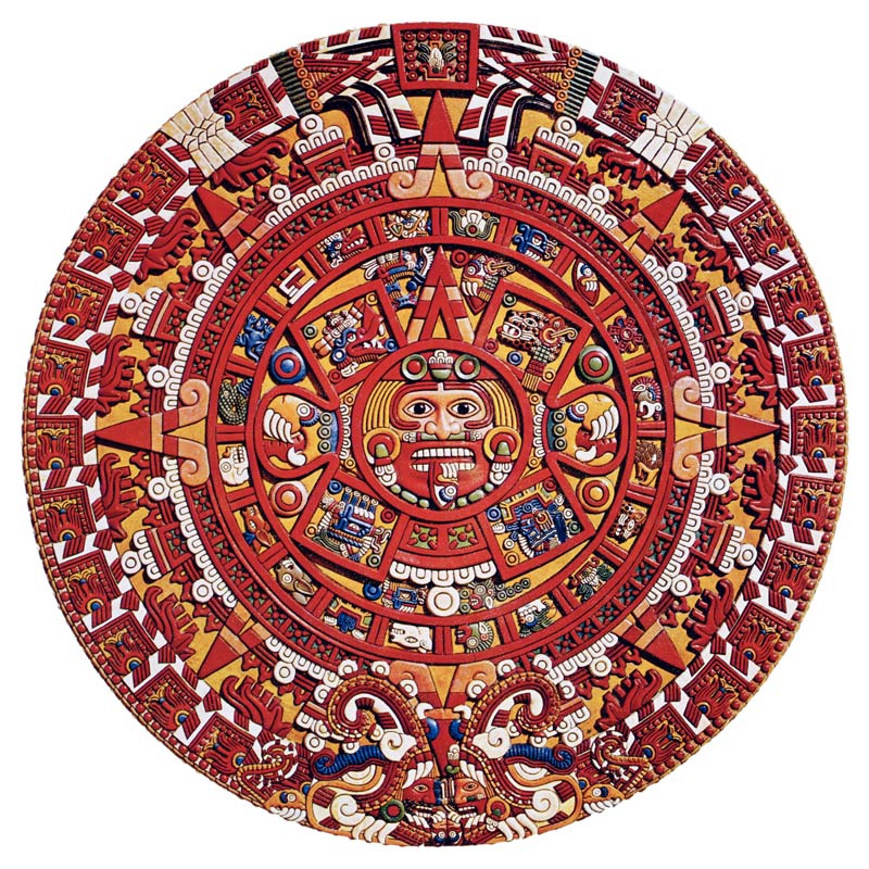 Imaginary recreation of an Aztec Sun Stone calendar (see also 115255), Late Post Classic Period (lit de Aztec