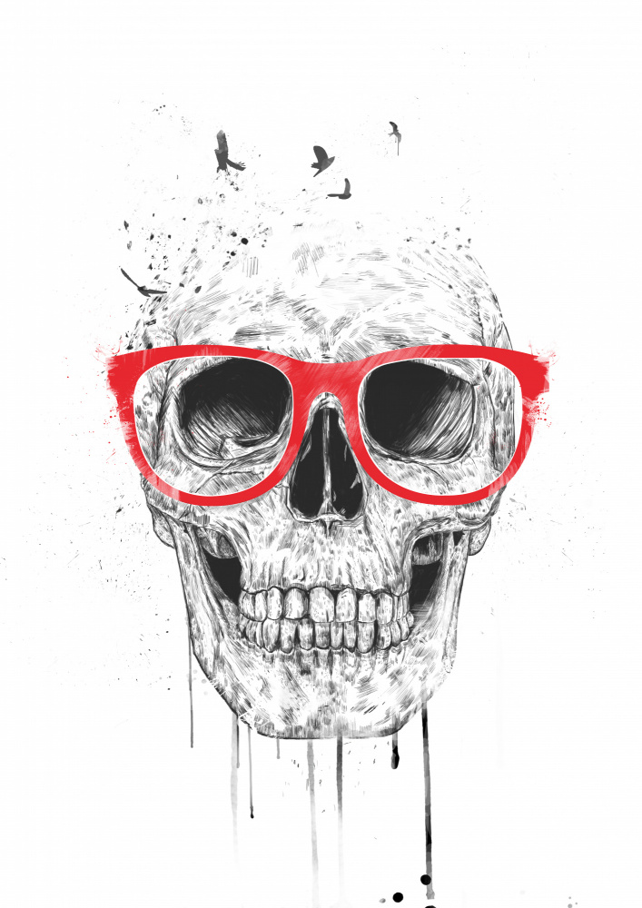 Skull with red glasses de Balazs Solti