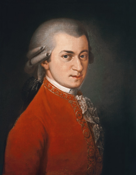 Portrait of Wolfgang Amadeus Mozart (1756-91), Austrian composer de Barbara Krafft