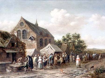 Poultry Market by a Church de Barend Gael or Gaal