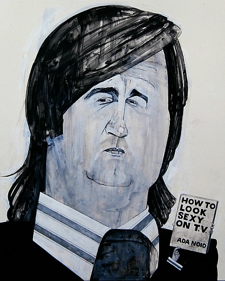 Portrait of Melvyn Bragg, illustration for The Listener, 1970s de Barry  Fantoni