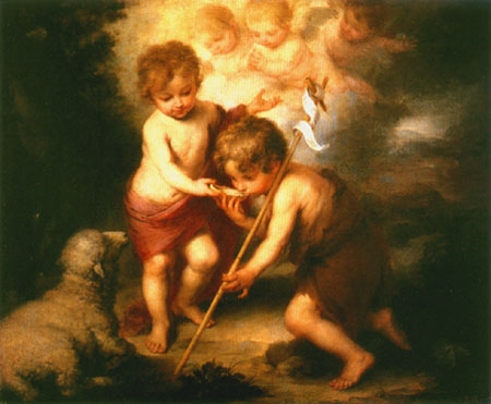 El niño Jesús festeja con el pequeño Juan de Bartolomé Esteban Perez Murillo