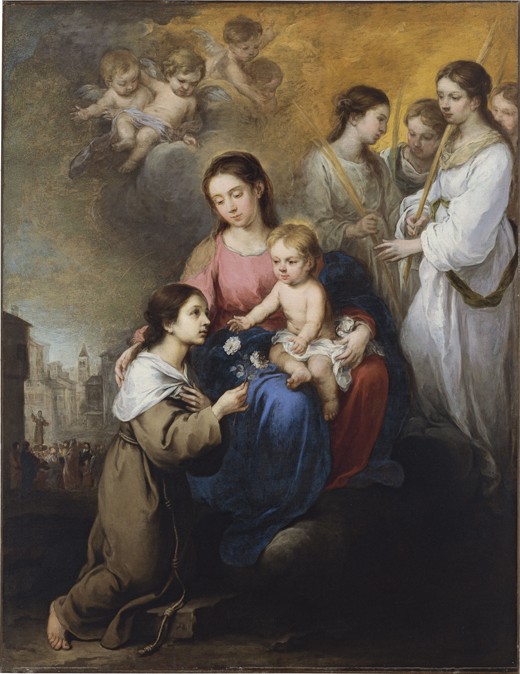 The Virgin and Child with Saint Rose of Viterbo de Bartolomé Esteban Perez Murillo