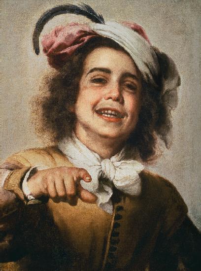 Niño riendo (con sombrero de pluma).