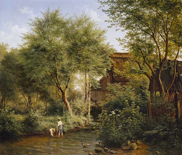 Boys in the village brook. de Bedrich Havranek