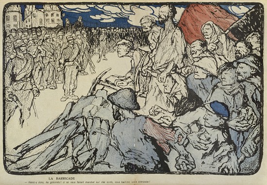 The Barricade, illustration from LAssiette au Beurre, 6th May de Bernard Naudin