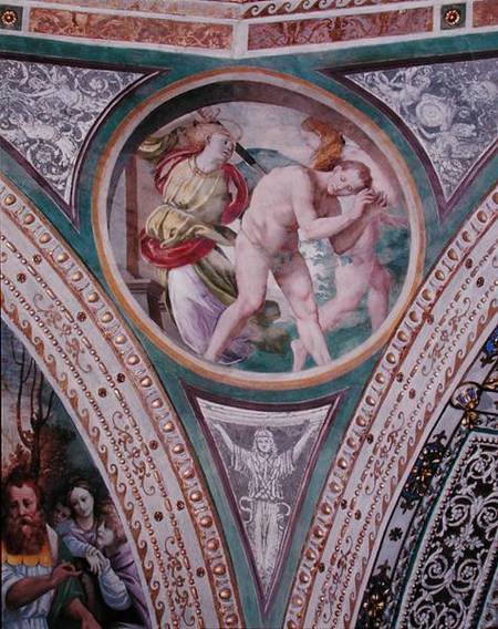 The Expulsion of Adam and Eve, from the pendentive of the dome de Bernardino Luini