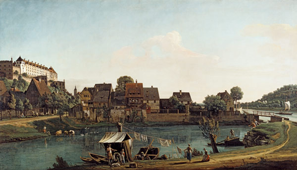 Die Schiffervorstadt in Pirna de Bernardo Bellotto