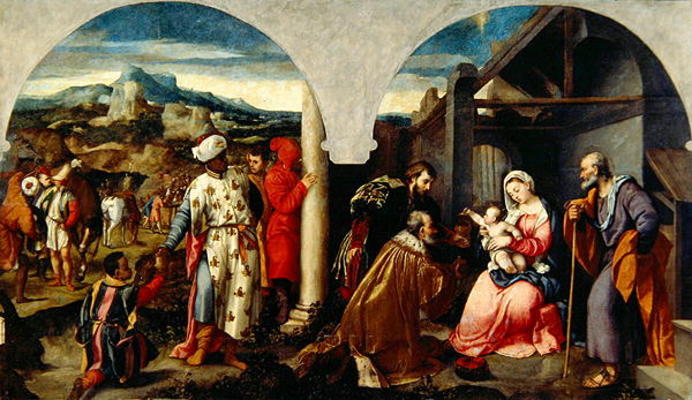 Adoration of the Magi (oil on canvas) de Bonifacio  Veronese