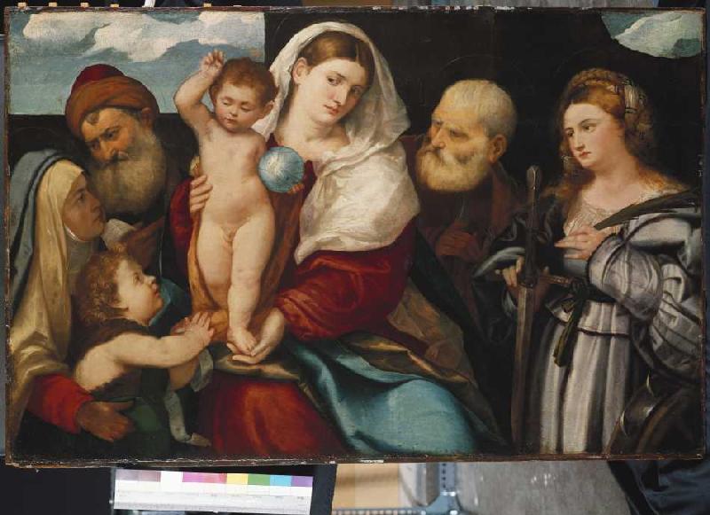 Die heilige Familie mit St. Katharina. de Bonifacio  Veronese