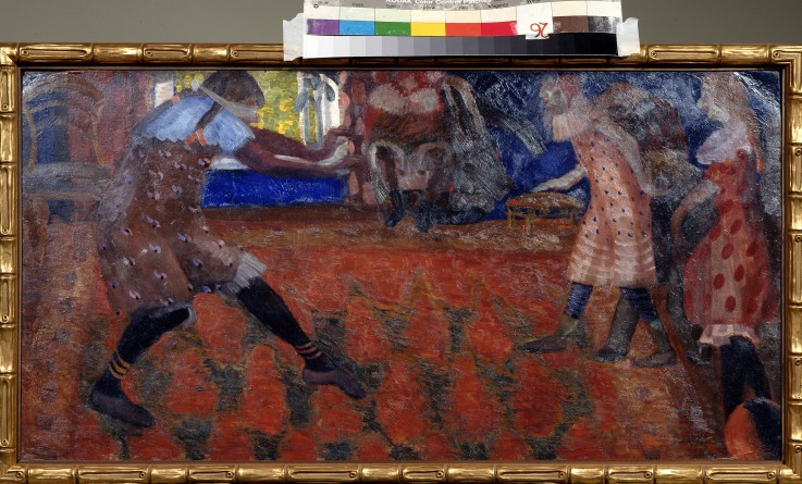 Blind Man's Buff - Boris Dimitrijew. Grigorjew en reproducción impresa o  copia al óleo sobre lienzo.
