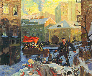 Der 27. Februar 1917. de Boris Michailowitsch Kustodiew