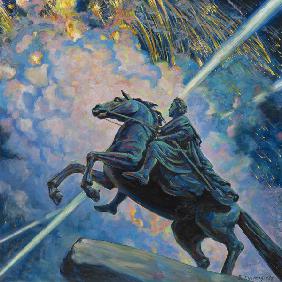 Fireworks. The Bronze Horseman