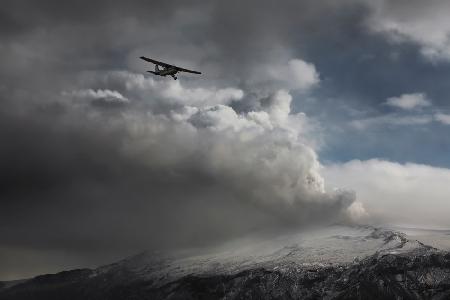 Flying through the ash