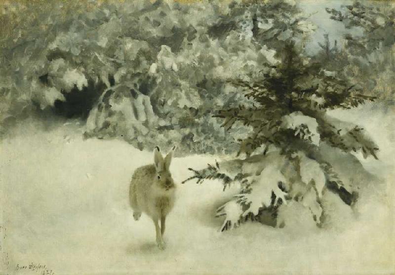 Ein Hase im Schnee de Bruno Andreas Liljefors