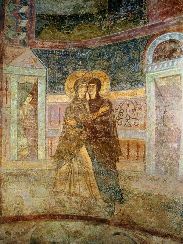 The Visitation, detail from the chapel interior de Byzantine