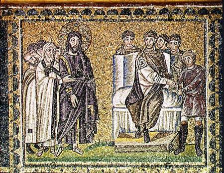 Jesus before Pontius Pilate de Byzantine School