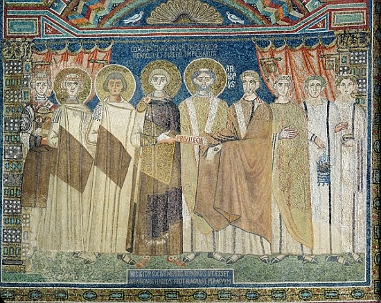 The Emperor Constantine IV grants tax immunity to the Archbishop of Ravenna de Byzantine School