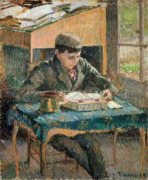 Rodo at reading de Camille Pissarro
