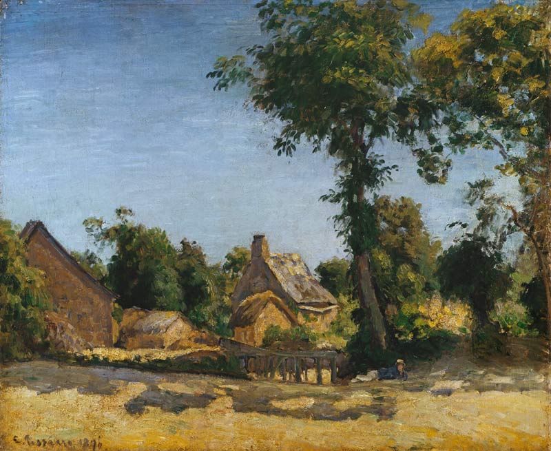 C.Pissarro, Landschaft (Dorf Melleraye) de Camille Pissarro
