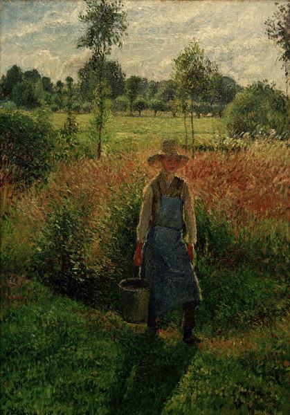 C.Pissarro, The gardener, afternoon sun de Camille Pissarro