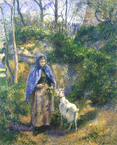 Woman with a goat de Camille Pissarro