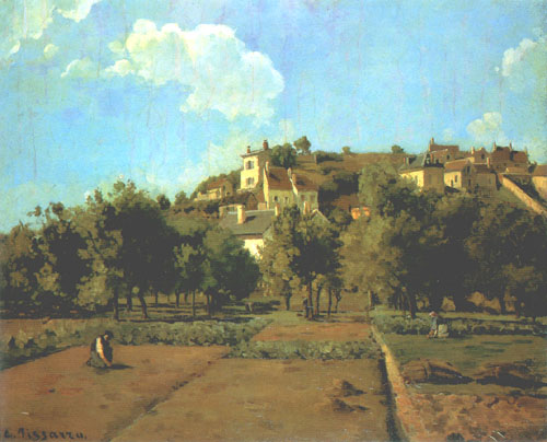 The gardens of L ' Hermitage, Pontoise de Camille Pissarro