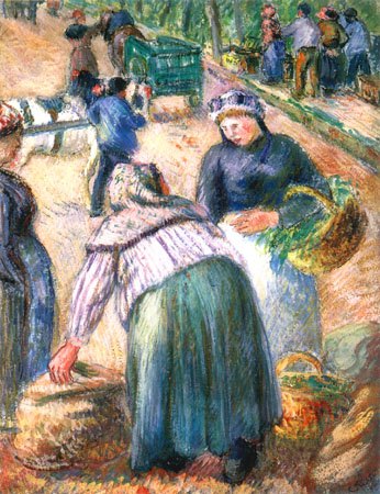 The potato market, boulevard of the Fossés, Pontoi de Camille Pissarro