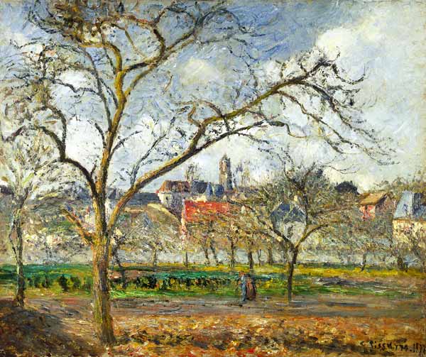 Huerto en Pontoise en principios de invierno de Camille Pissarro