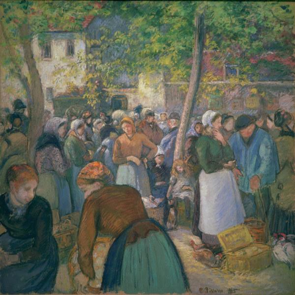 Pissarro / The poultry market / 1885 de Camille Pissarro