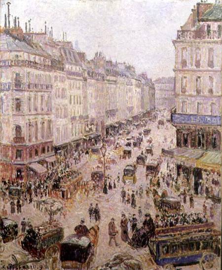 Rue de l'Epicerie, Rouen, on a Sunny Afternoon de Camille Pissarro