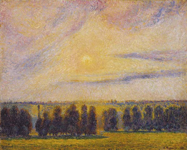 Sunset at Èragny de Camille Pissarro