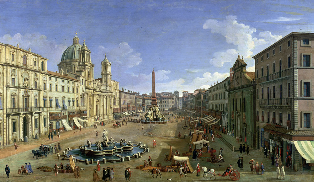 View of the Piazza Navona, Rome de Giovanni Antonio Canal