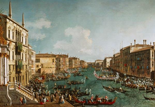 La regata en el Gran Canal frente al palacio