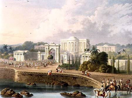 The British Residency at Hyderabad in 1813, from Volume II of 'Scenery, Costumes and Architecture of de Captain Robert M. Grindlay