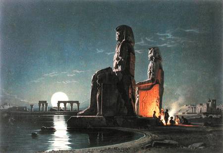 The Colossi of Memnon, Thebes, one of 24 illustrations produced by G.W. Seitz de Carl Friedr.Heinrich Werner