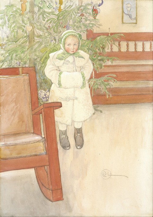 Girl and rocking chair de Carl Larsson