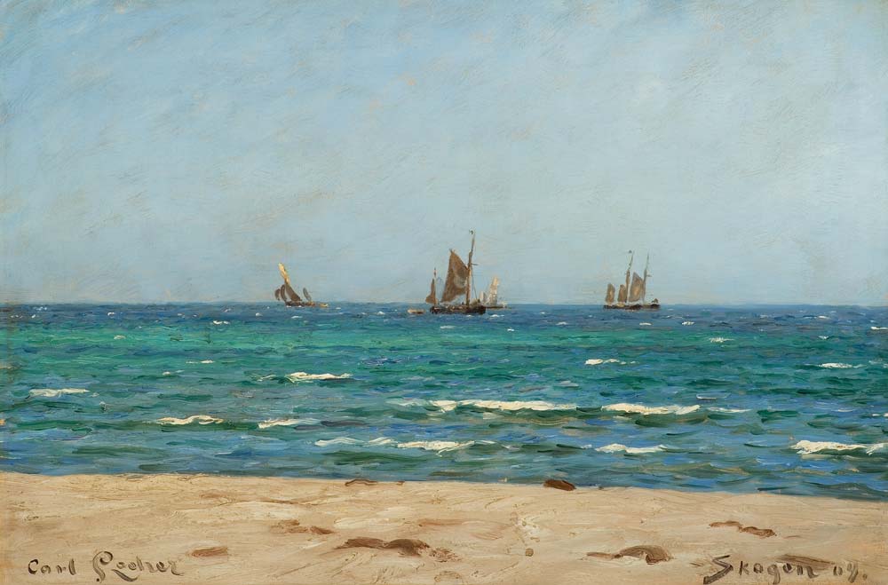 Segelboote in Skagen de Carl Locher