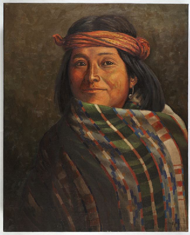 Kov-vai, San Filipi Pueblo (oil on canvas) de Carl Moon