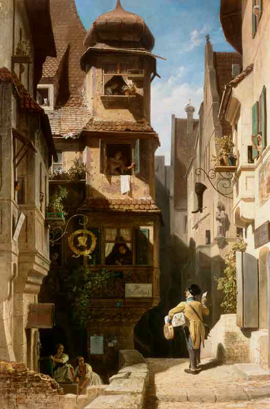 La carta del mensajero de Carl Spitzweg