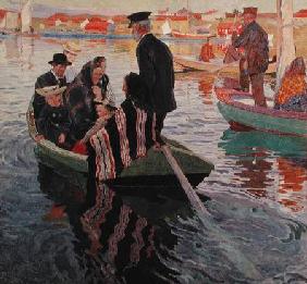 Church Goers in a Boat